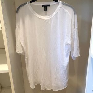 White mesh tee shirt